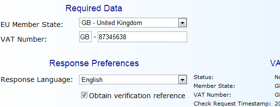 VAT Registration Number Validator Screenshot 1