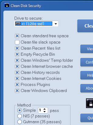 Clean Disk Security Screenshot 1