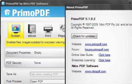 PrimoPDF Screenshot 1