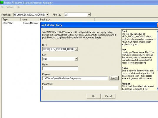 Scott's Windows Startup Program Manager Screenshot 1