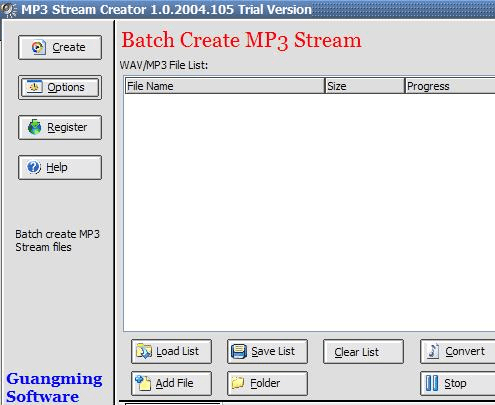 MP3 Stream Creator Screenshot 1