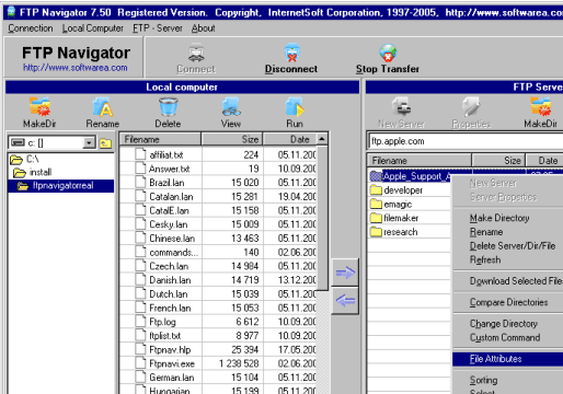FTP Navigator Screenshot 1