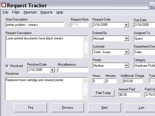 Request Tracker Screenshot 1