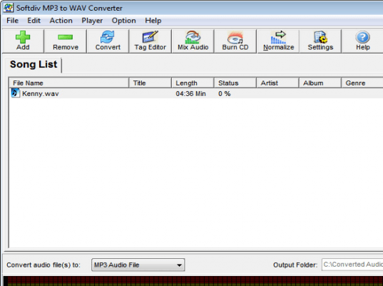 Softdiv MP3 to WAV Converter Screenshot 1
