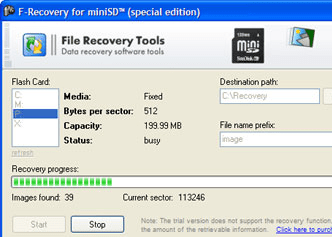 FileRecovery for miniSD Screenshot 1