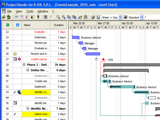 Project Reader - K-SOL Viewer for Microsoft Project Screenshot 1