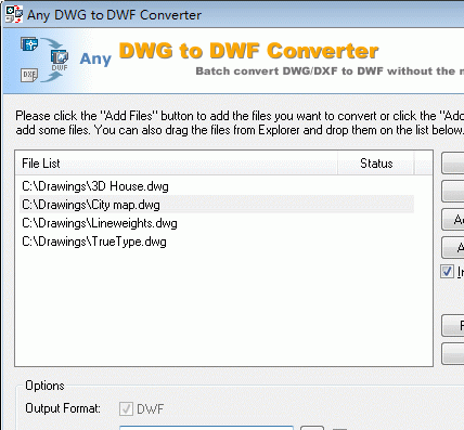DWG to DWF Converter Std Screenshot 1