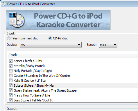 Power CD+G to iPod Karaoke Converter Screenshot 1