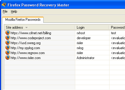 Firefox Password Recovery Master Screenshot 1