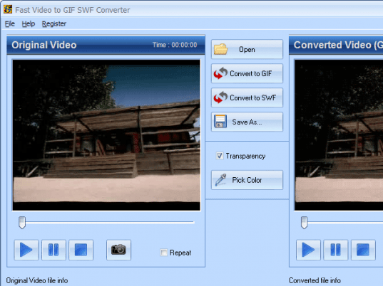 Fast Video to GIF SWF Converter Screenshot 1