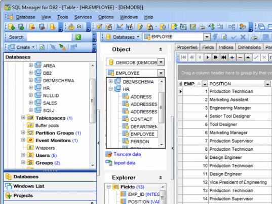 EMS SQL Manager 2007 Lite for DB2 Screenshot 1