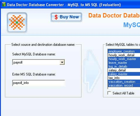 MySQL to MSSQL Screenshot 1