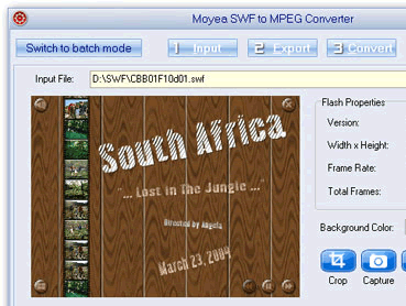 Moyea SWF to MPEG Converter Screenshot 1