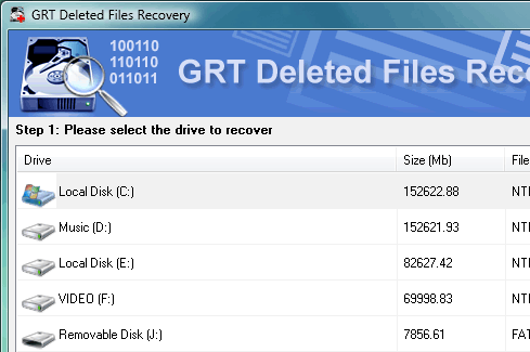 GRT Deleted Files Recovery for FAT Screenshot 1
