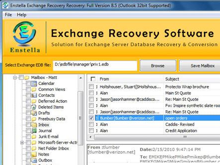 Exchange Email Recovery Screenshot 1