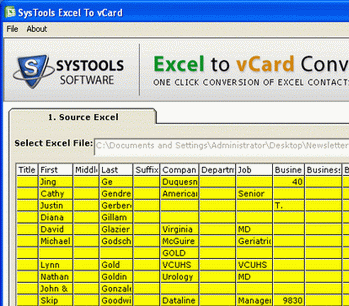 XLS to vCard Screenshot 1