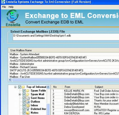 EDB to EML Conversion Screenshot 1