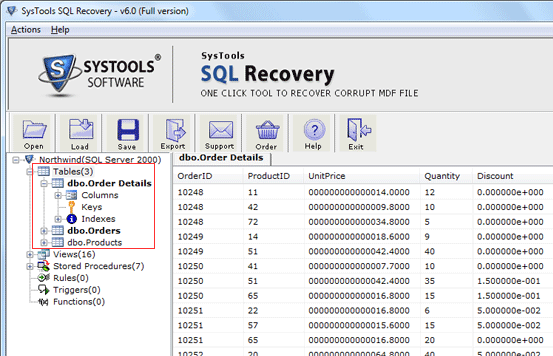 SQL MDF Recovery Tool Screenshot 1