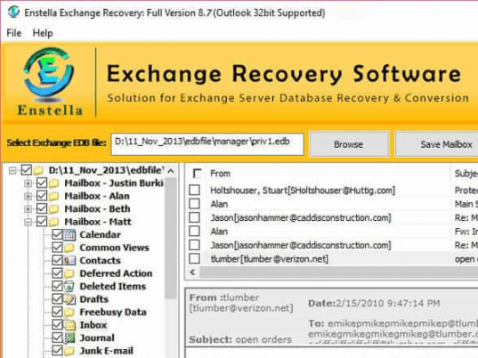 Extract Exchange Database to PST Screenshot 1