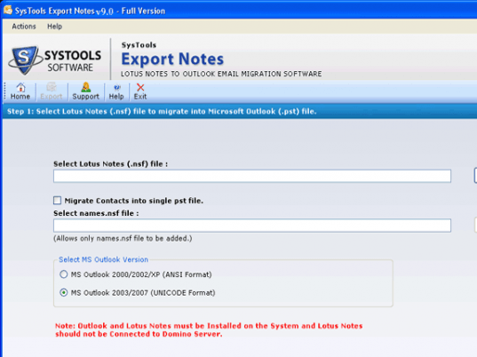 IBM Lotus Notes to Outlook Connector Screenshot 1