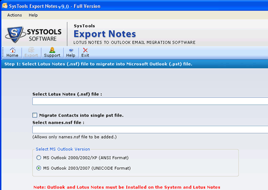 Export Notes to Outlook Emails Screenshot 1