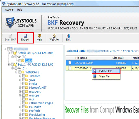 Restore VERITAS Backup Files Screenshot 1