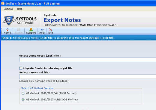 Migration Tool Notes to Exchange Screenshot 1