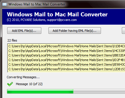 Windows Mail to Mail Mac Screenshot 1