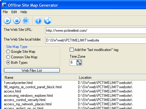 OFFLINE SITE MAP GENERATOR Screenshot 1