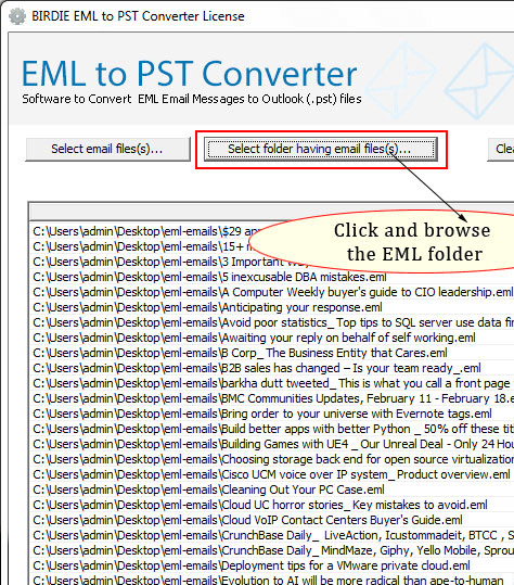 Convert EML to PST Outlook Screenshot 1