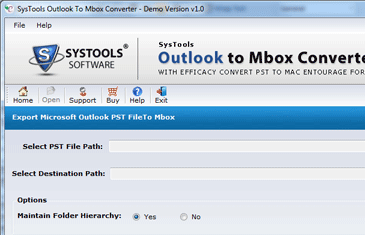 Outlook to Mbox Tool Screenshot 1