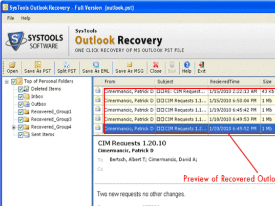 Fixing Outlook 2010 Screenshot 1
