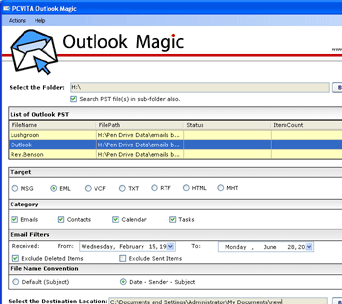Outlook PST to Doc Converter Screenshot 1