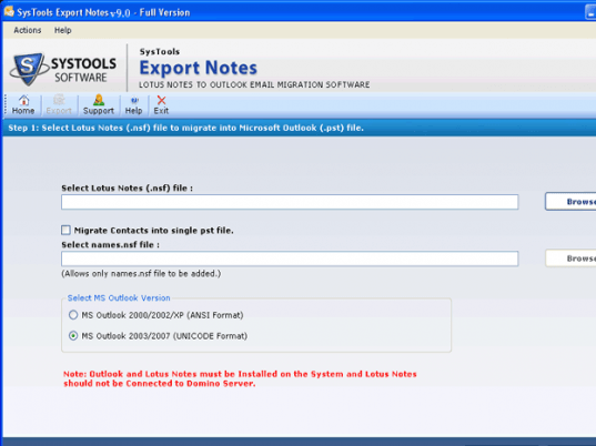Free Software to Convert Notes to Outlook Screenshot 1