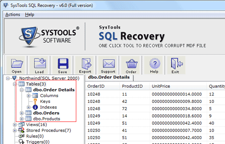 Recovery of SQL Database Objects Screenshot 1