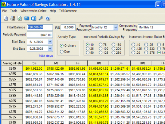 Future Value of Savings Calculator Screenshot 1
