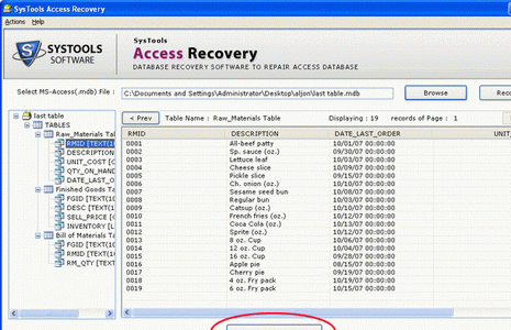 Access Recovery File Windows 7 Repair Screenshot 1