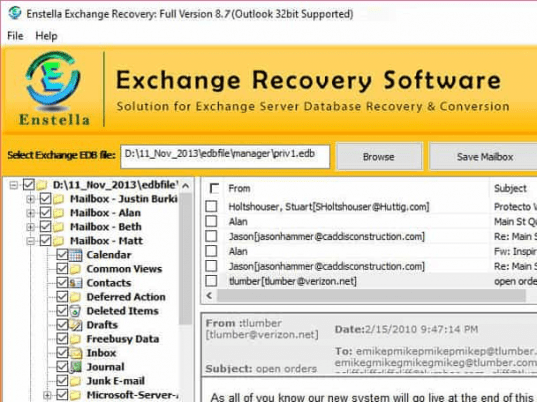 Restore Exchange EDB File Screenshot 1