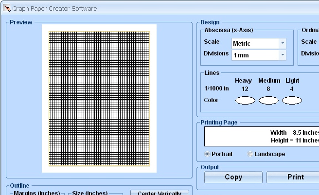 Graph Paper Creator Software Screenshot 1