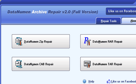 DataNumen Archive Repair Screenshot 1