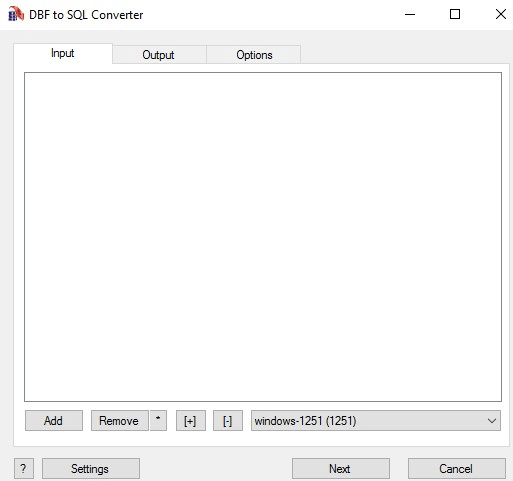 DBF to SQL Converter Screenshot 1