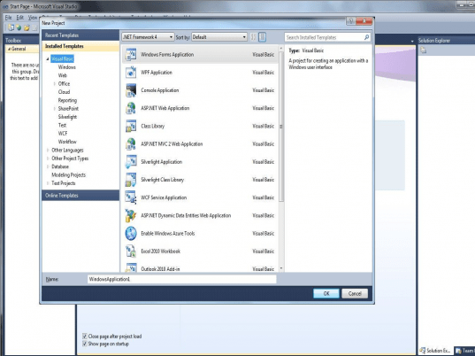 Microsoft Visual Studio 2010 Screenshot 1