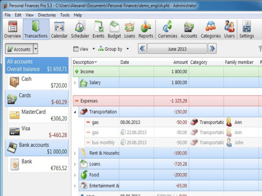 Personal Finances Pro Screenshot 1