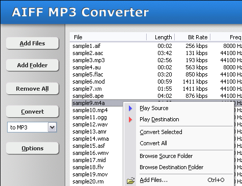 AIFF MP3 Converter Screenshot 1