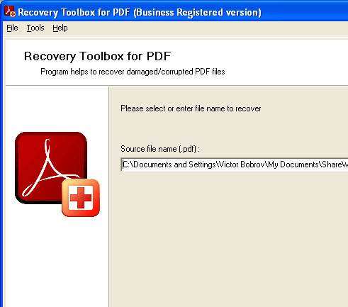 PDF Recovery Toolbox Screenshot 1