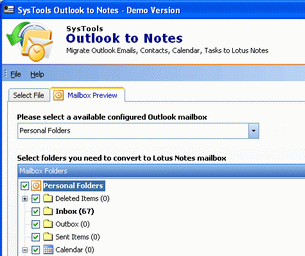 Outlook Emails to NSF Screenshot 1