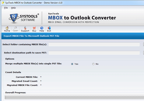 Convert MBOX to Outlook Screenshot 1