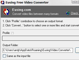Eusing Free Video Converter Screenshot 1