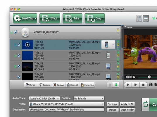 4Videosoft Mac DVD to iPhone Converter Screenshot 1