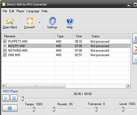 Direct MIDI to MP3 Converter Screenshot 1